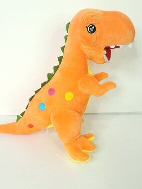 Light up T-Rex Dinosaur Orange Stuffed Animal Polka Dot Dinosaur Plush Toy LED